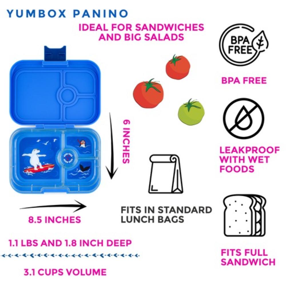 Yumbox - Surf Blue Polar Bear 4 Compartments Panino Lunch Box