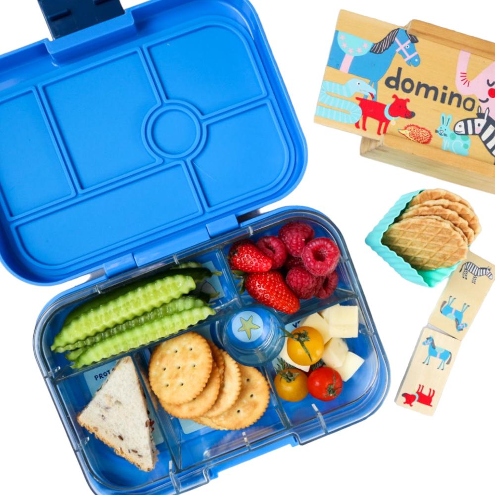 Yumbox - Race Cars 6 Compartments Lunch Box - Surf Blue