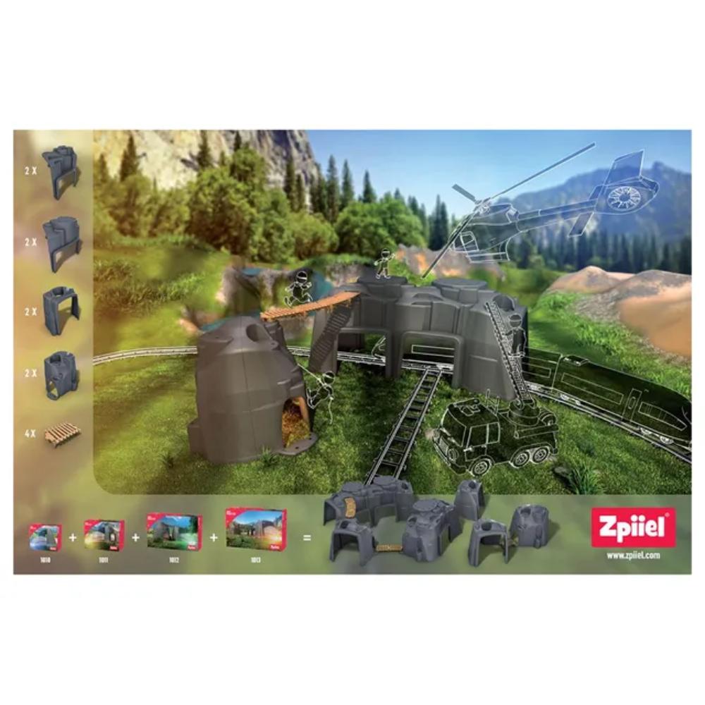 Zpiiel - Booster Mountain and Tunnel with Bridge Building Set