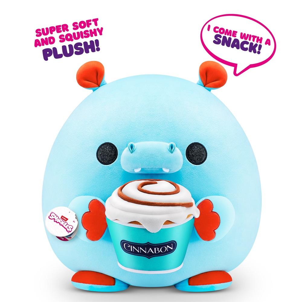 Zuru Snackles - 14 Inch Super Soft Plush Collectible (Hugh Hippo with Cinnabon)