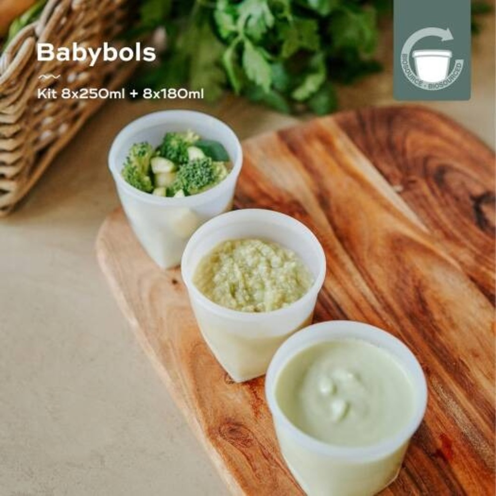 Babymoov - Biosourced BABYBOLS - Kit 8 x 180ml + 8 x 250ml Food Storage tubs