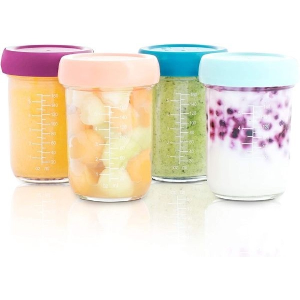 Babymoov - Glass Baby Bowls and Food Containers Multiset - Pack of 4