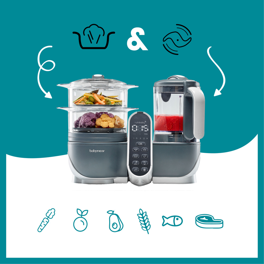 Babymoov - Nutribaby Food Processor and Blender Mixer - Industrial grey