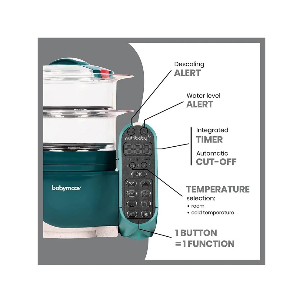 Babymoov - Nutribaby Plus 6-in-1 Multi-Purpose Baby Food Processor - Opal Green