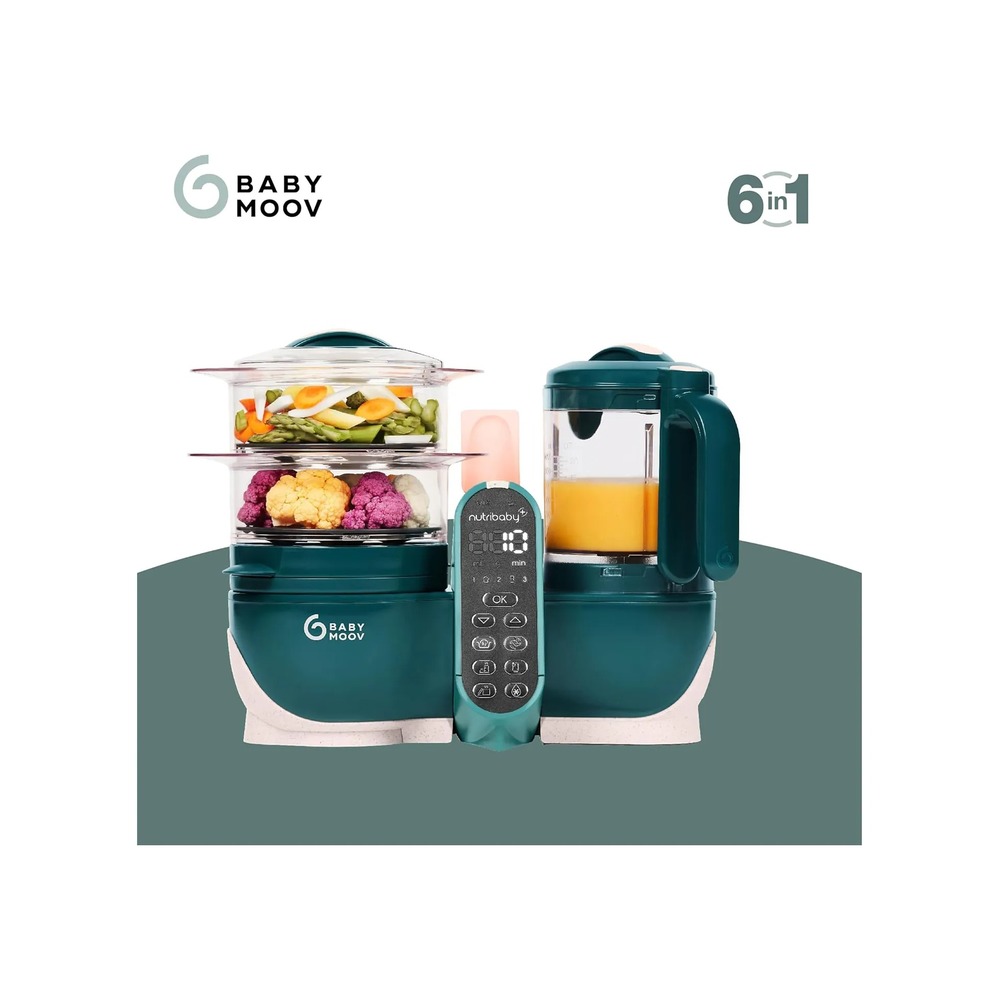 Babymoov - Nutribaby Plus 6-in-1 Multi-Purpose Baby Food Processor - Opal Green