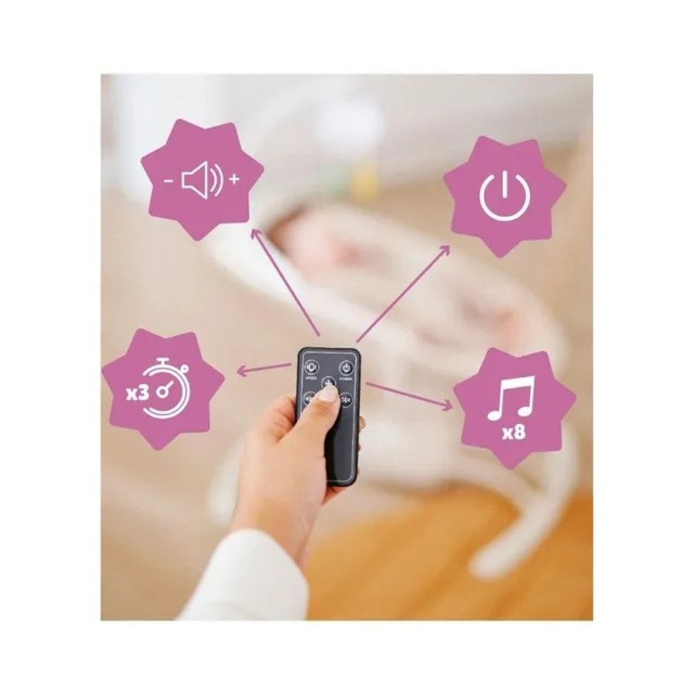 Badabulle - Lateral Nursery Baby Swing with remote controln- Lichen