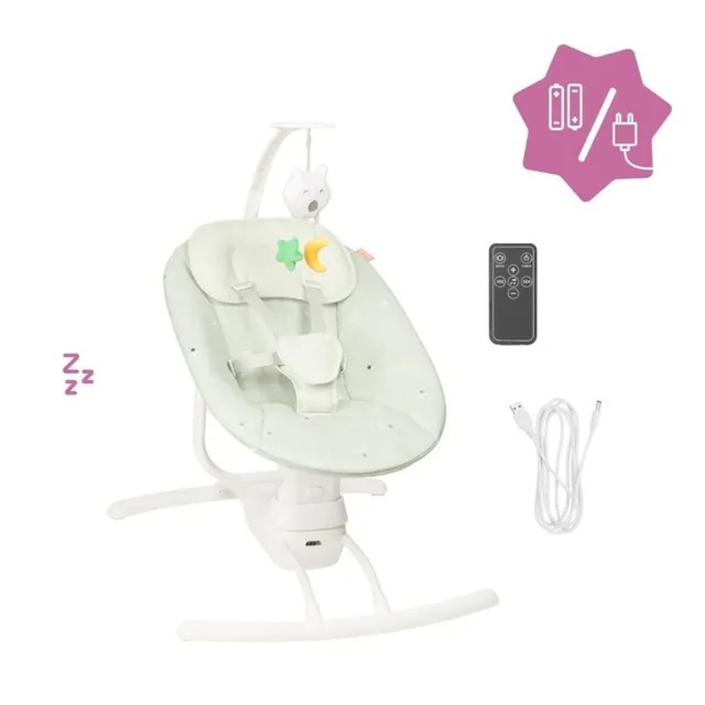 Badabulle - Lateral Nursery Baby Swing with remote controln- Lichen