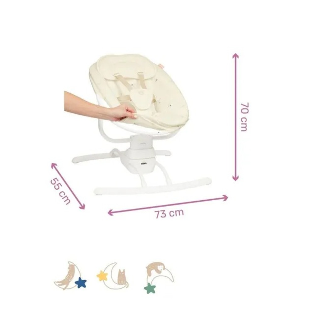 Badabulle - Lateral Nursery Baby Swing with remote controln- Lichen