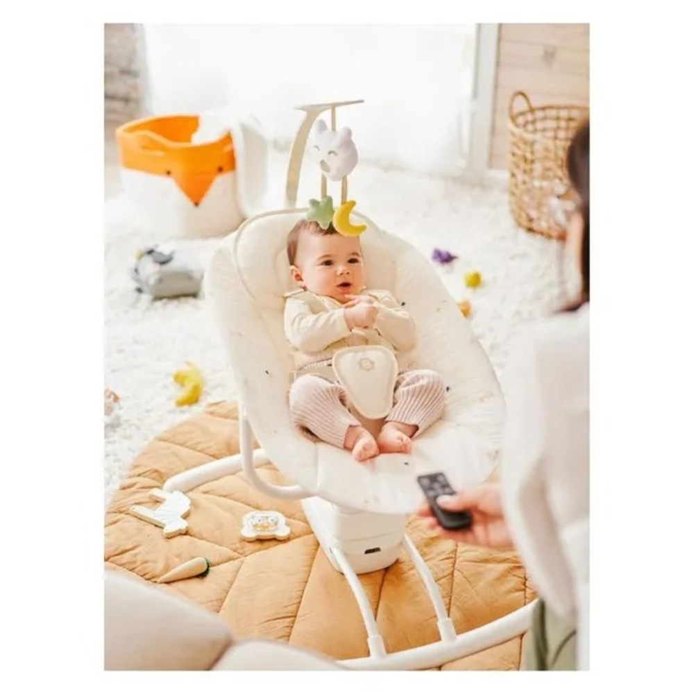 Badabulle - Lateral Nursery Baby Swing with remote controln- Lichen