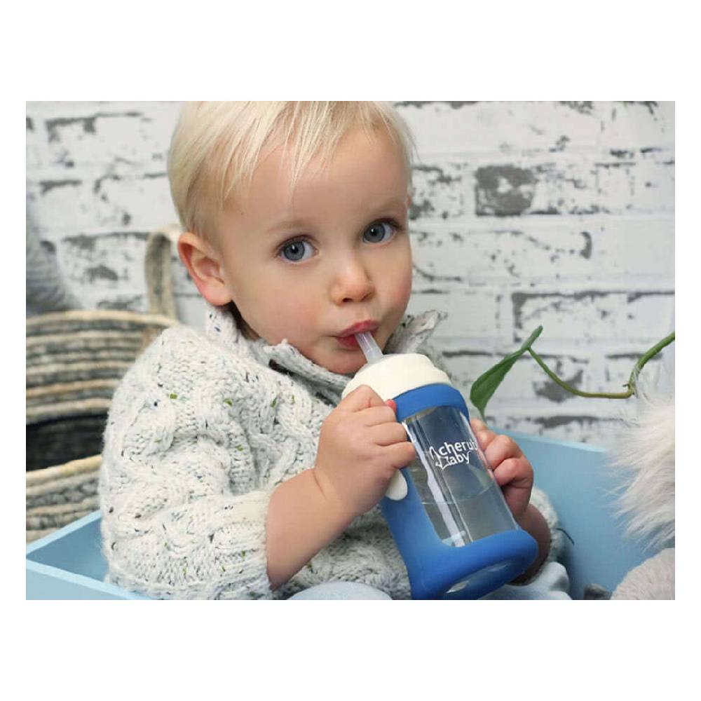 Cherub Baby - Single Pack Straw Cup - Blue - 240ml