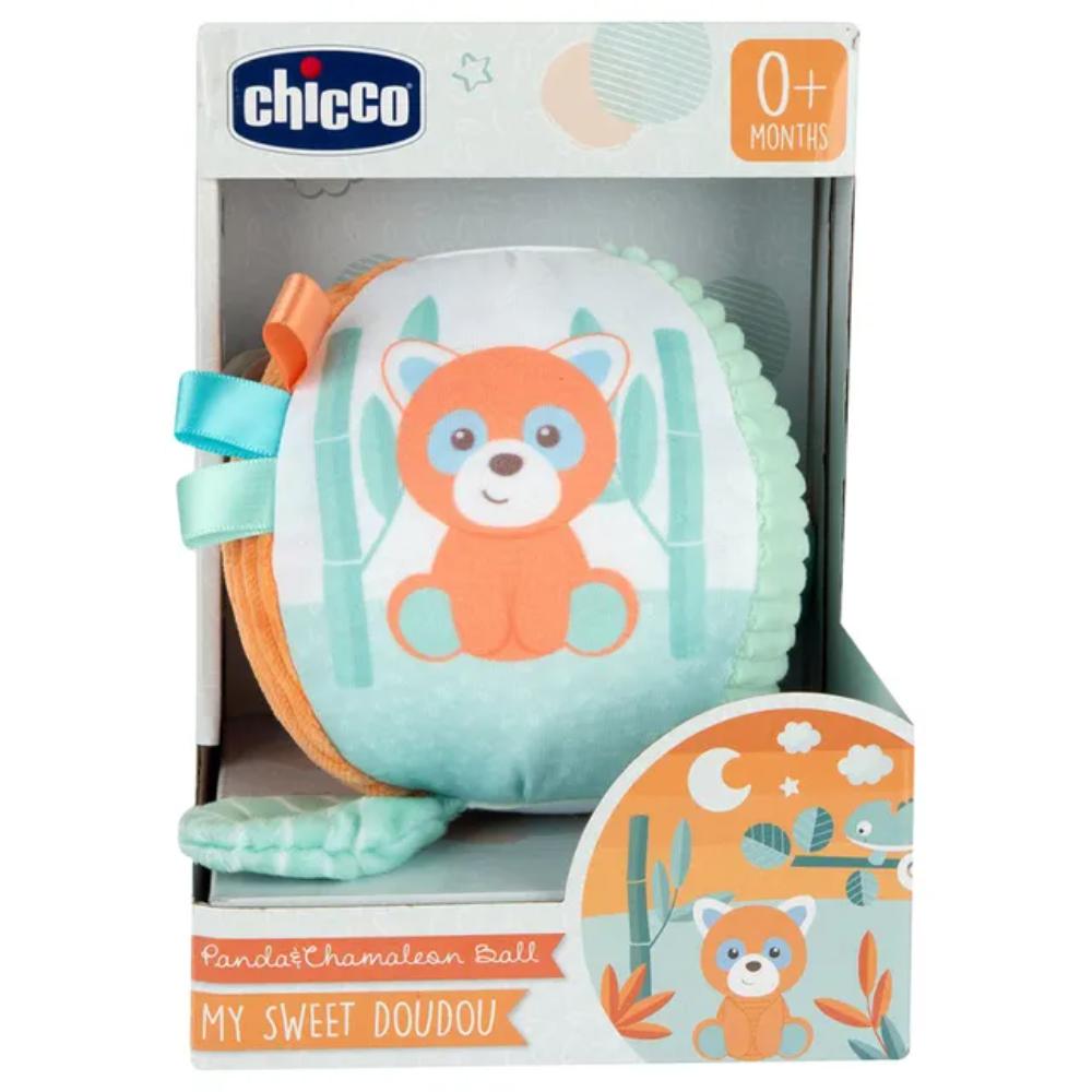 Chicco - Panda & Chameleon Rattle Ball - Orange/Blue