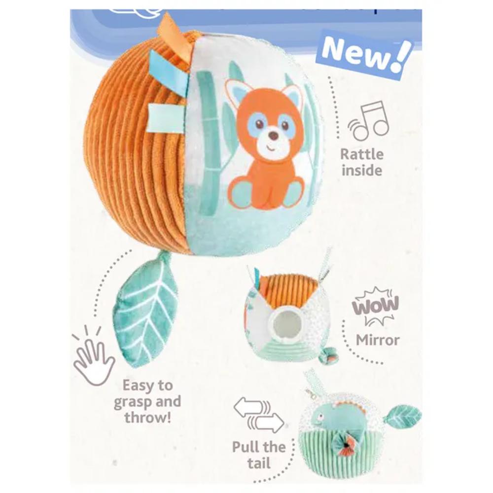 Chicco - Panda & Chameleon Rattle Ball - Orange/Blue