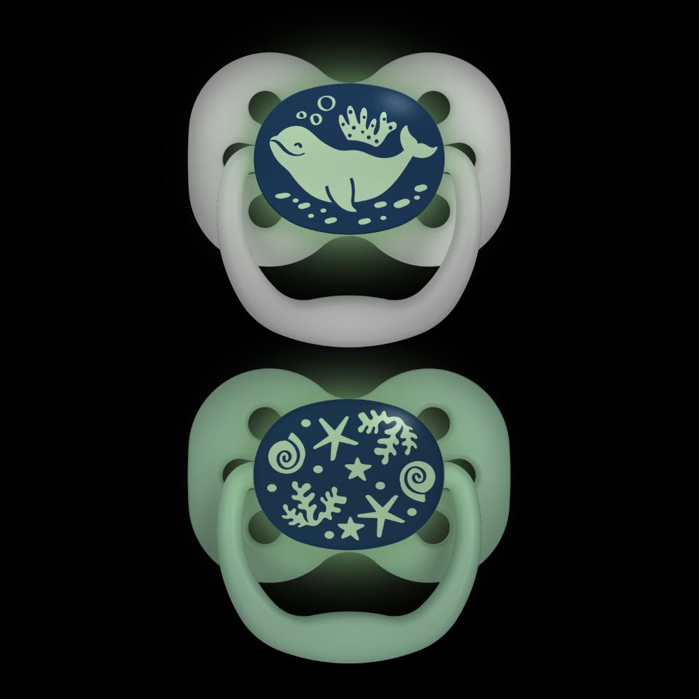 DrBrowns - Advantage Pacifier Stage 1 Glow in the Dark - Blue (Pack of 2)