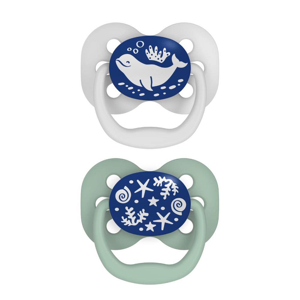 DrBrowns - Advantage Pacifier Stage 1 Glow in the Dark - Blue (Pack of 2)