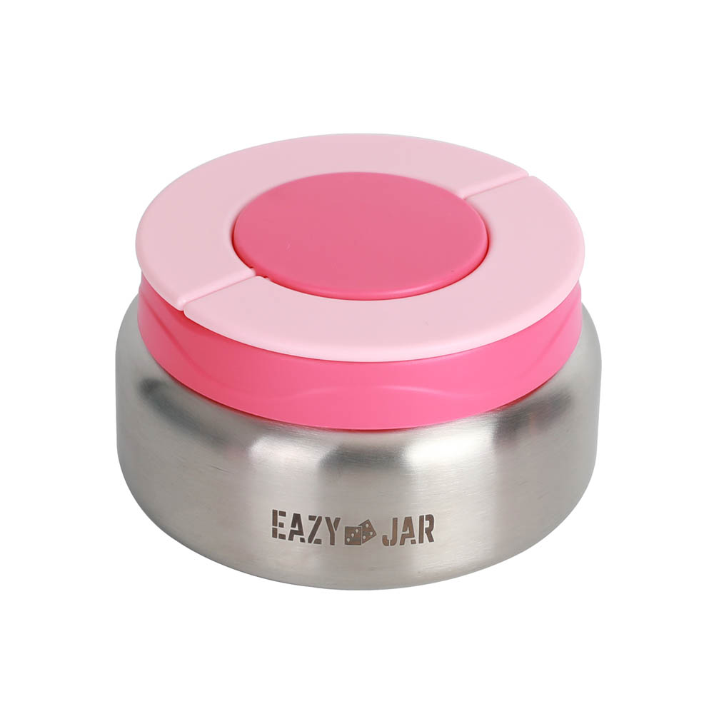 Eazy kids - 3/4 Jumbo Lunch Box with Bowl, Spoon & Fork - Pink
