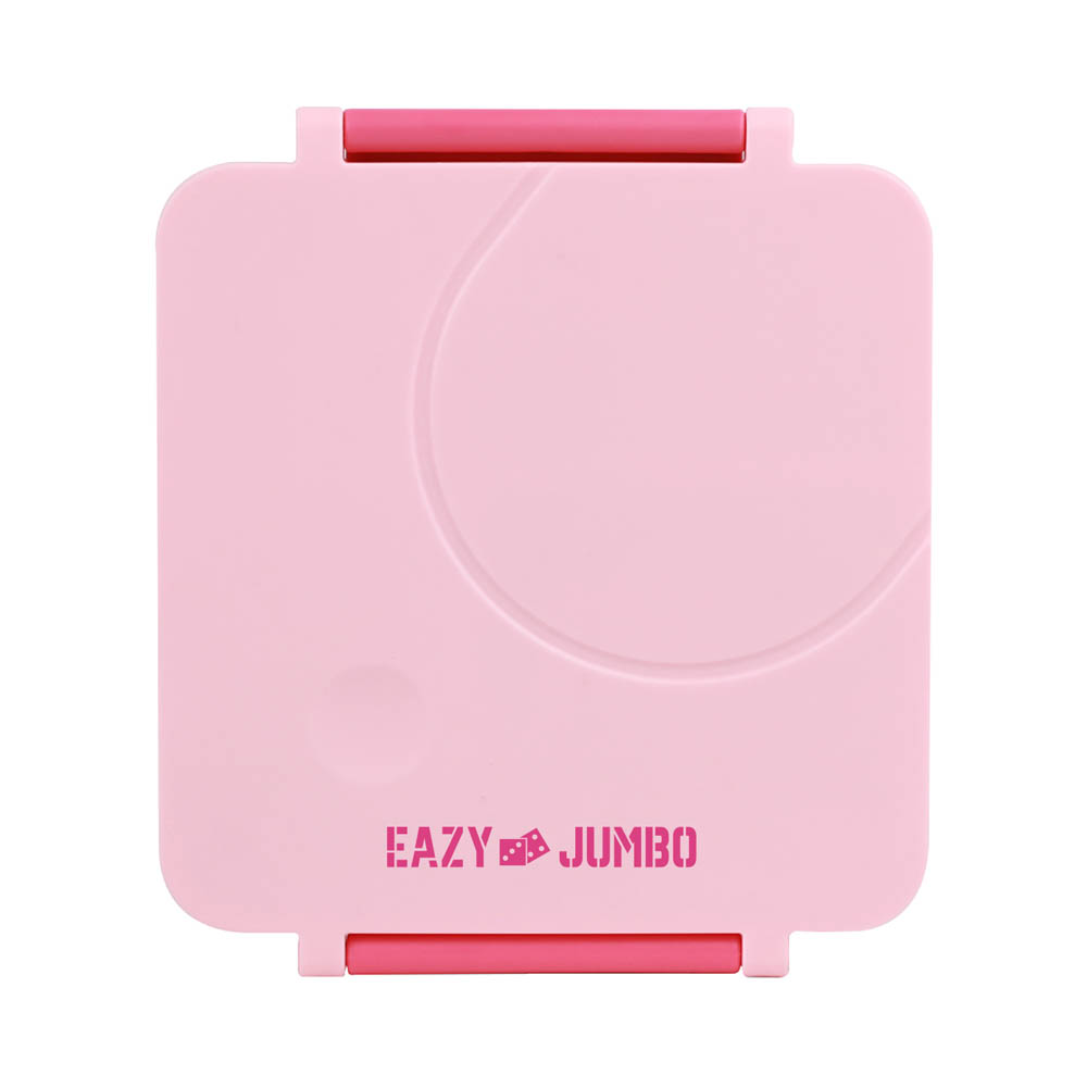 Eazy kids - 3/4 Jumbo Lunch Box with Bowl, Spoon & Fork - Pink