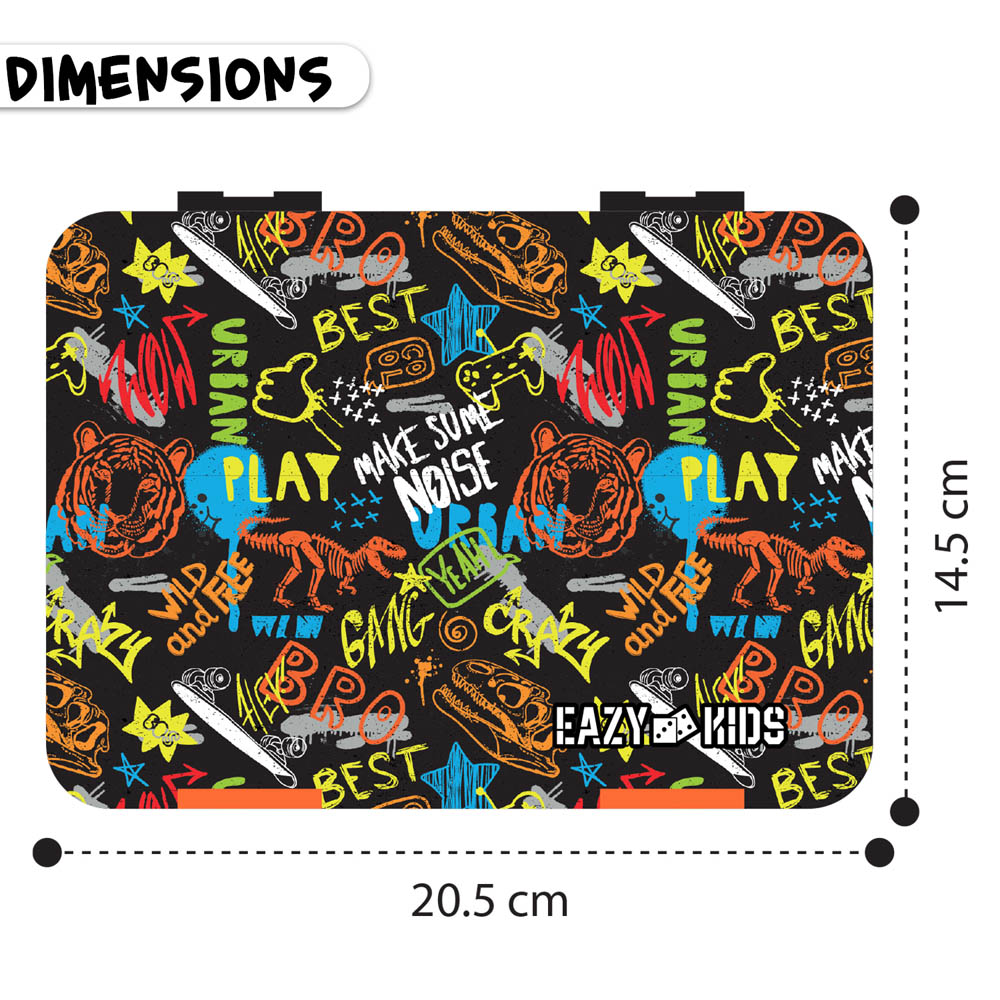 Eazy kids - Bento Box with Insulated Lunch Bag & Cutter Set - Combo - Black Best Bro