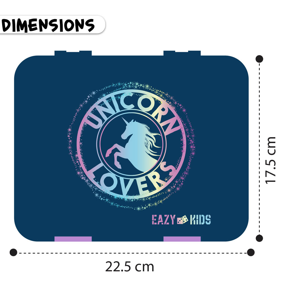 Eazy kids - Bento Box with Insulated Lunch Bag & Cutter Set - Combo - Unicorn Lovers