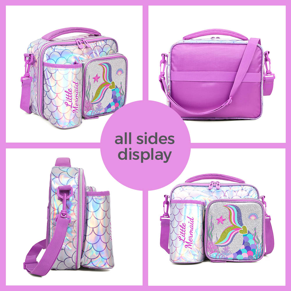 Eazy kids - Bottle/Lunch Bag Mermaid Chrome - Purple