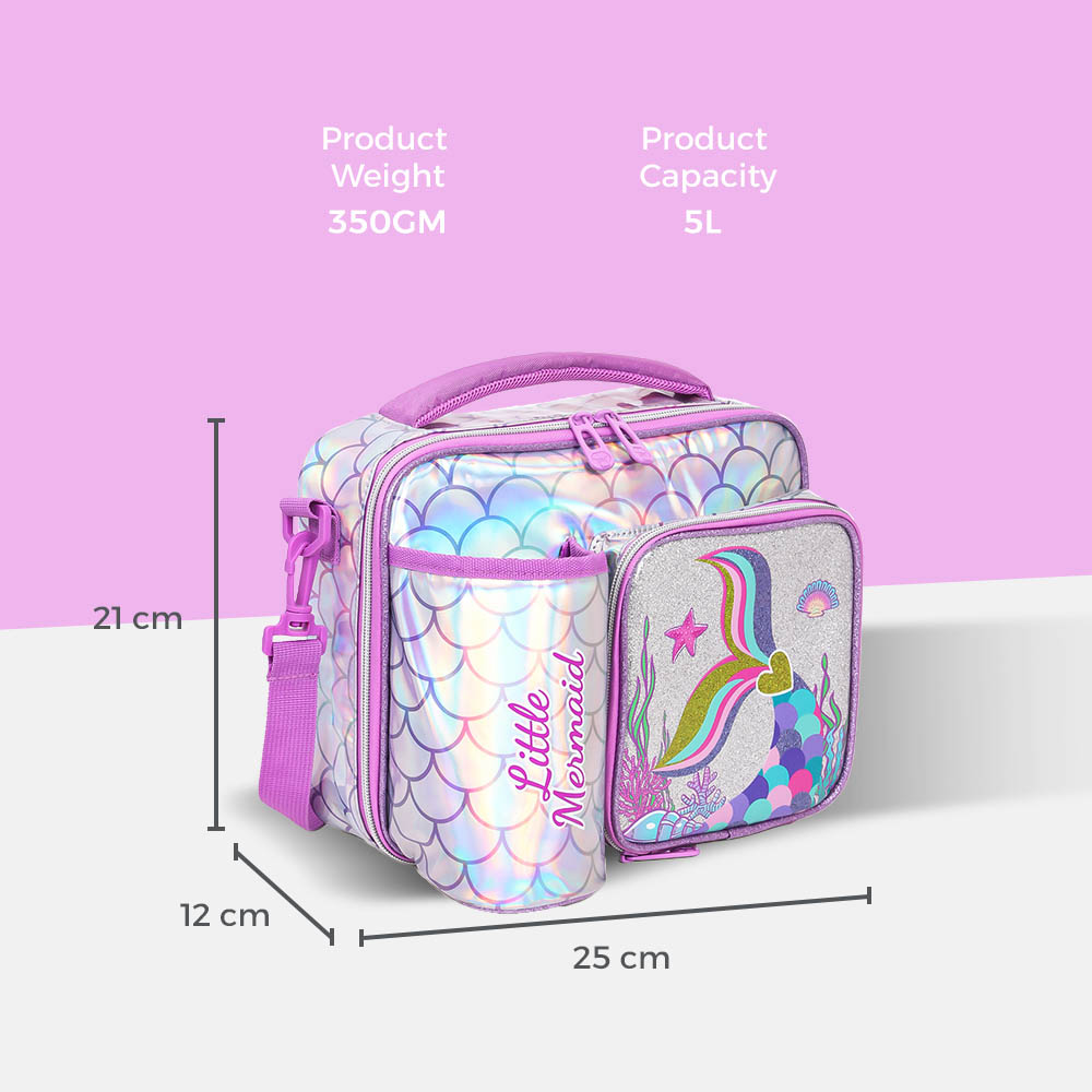 Eazy kids - Bottle/Lunch Bag Mermaid Chrome - Purple