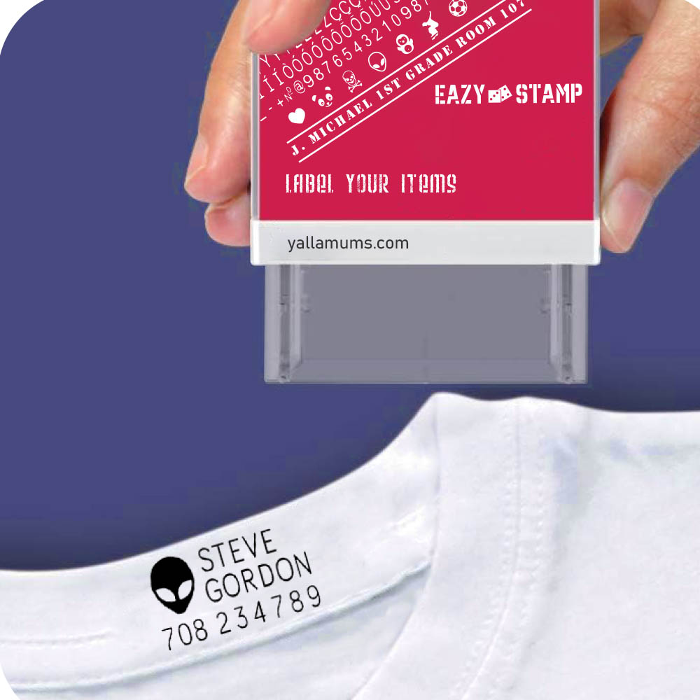 Eazy kids - Customizable Self Inking Fabric Stamp Kit - Black