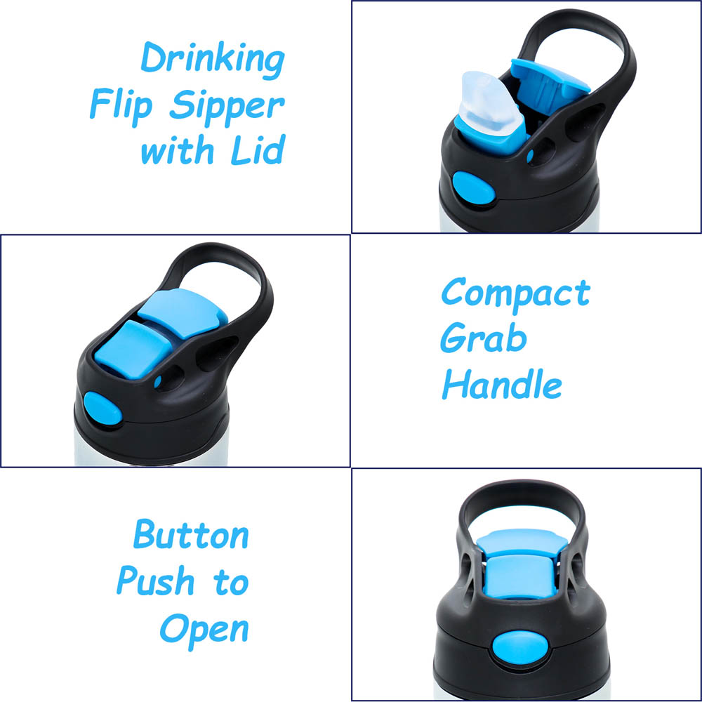Eazy kids - Double wall Stainless Steel Water Bottle - Blue (530ml)