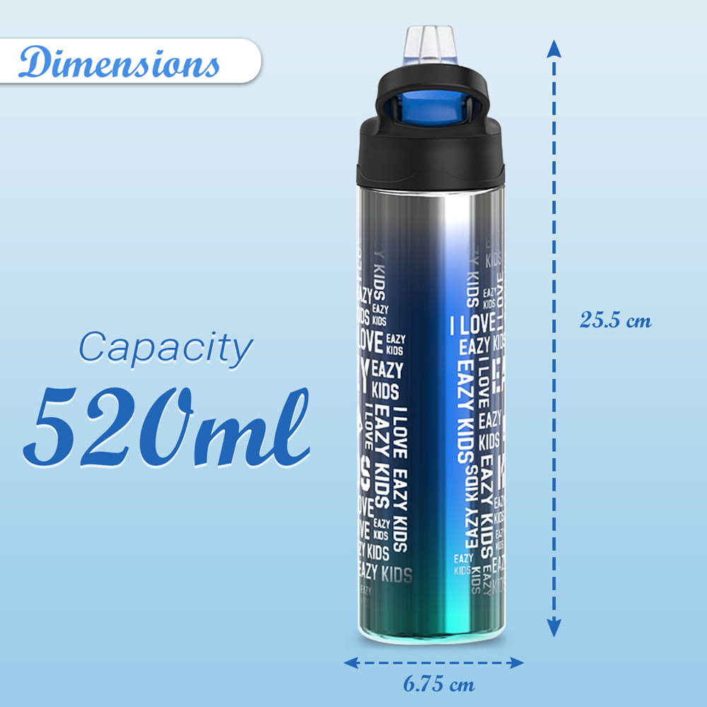 Eazy kids - Double wall Stainless Steel Water Bottle - Blue (530ml)