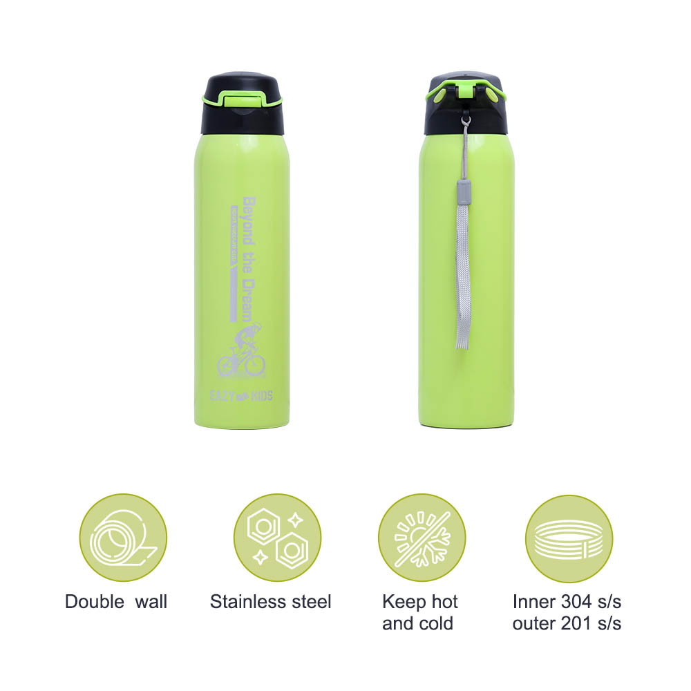 Eazy kids - Insulated School Water Bottle - Green, 500ml