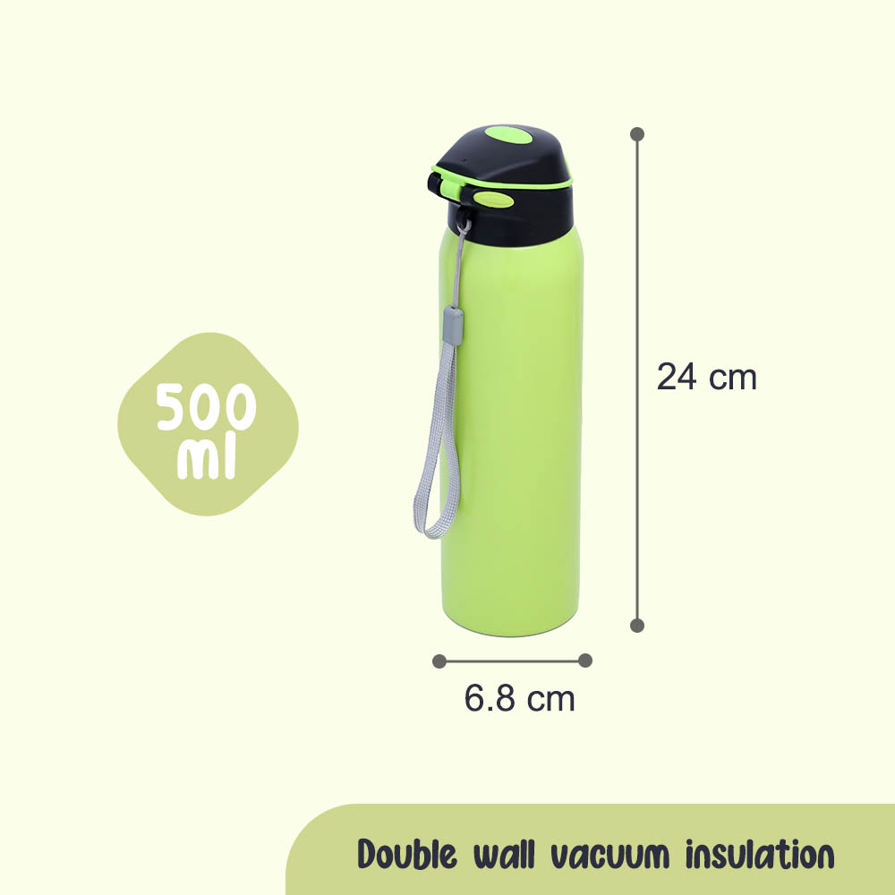 Eazy kids - Insulated School Water Bottle - Green, 500ml