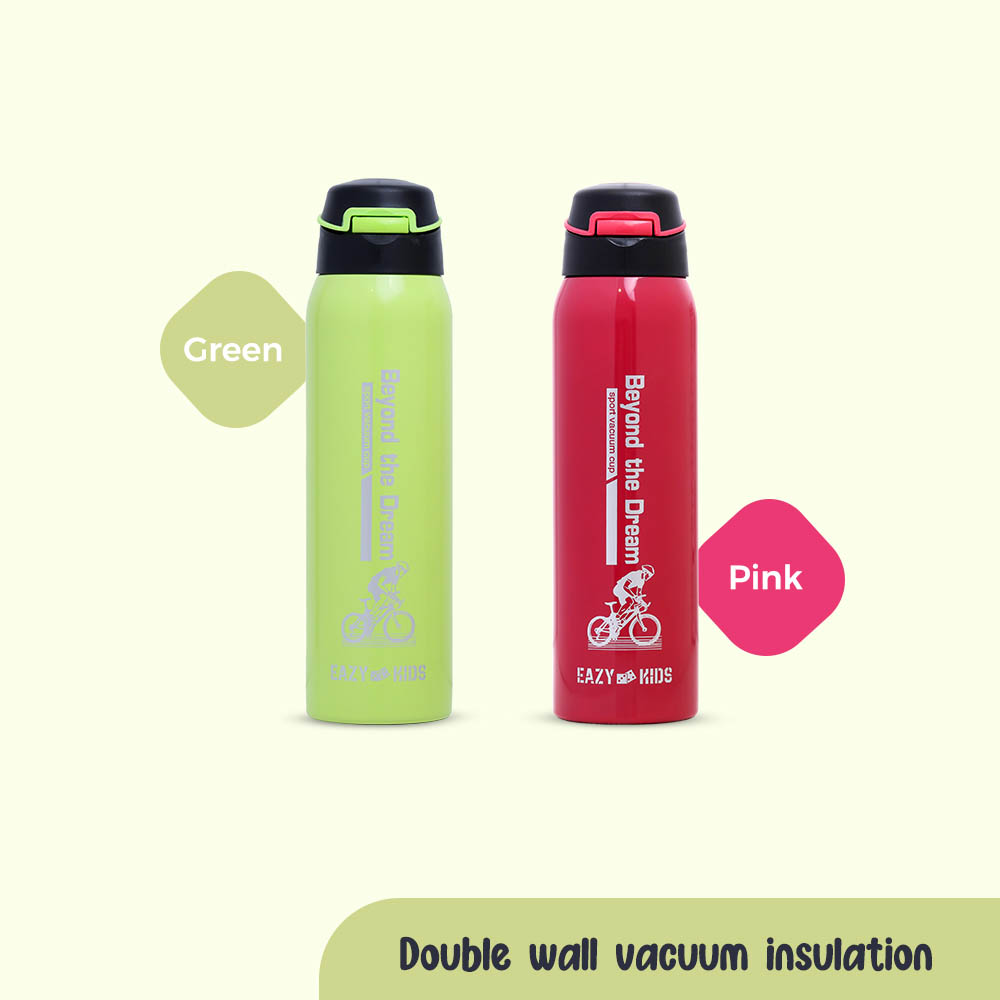 Eazy kids - Insulated School Water Bottle - Green, 500ml