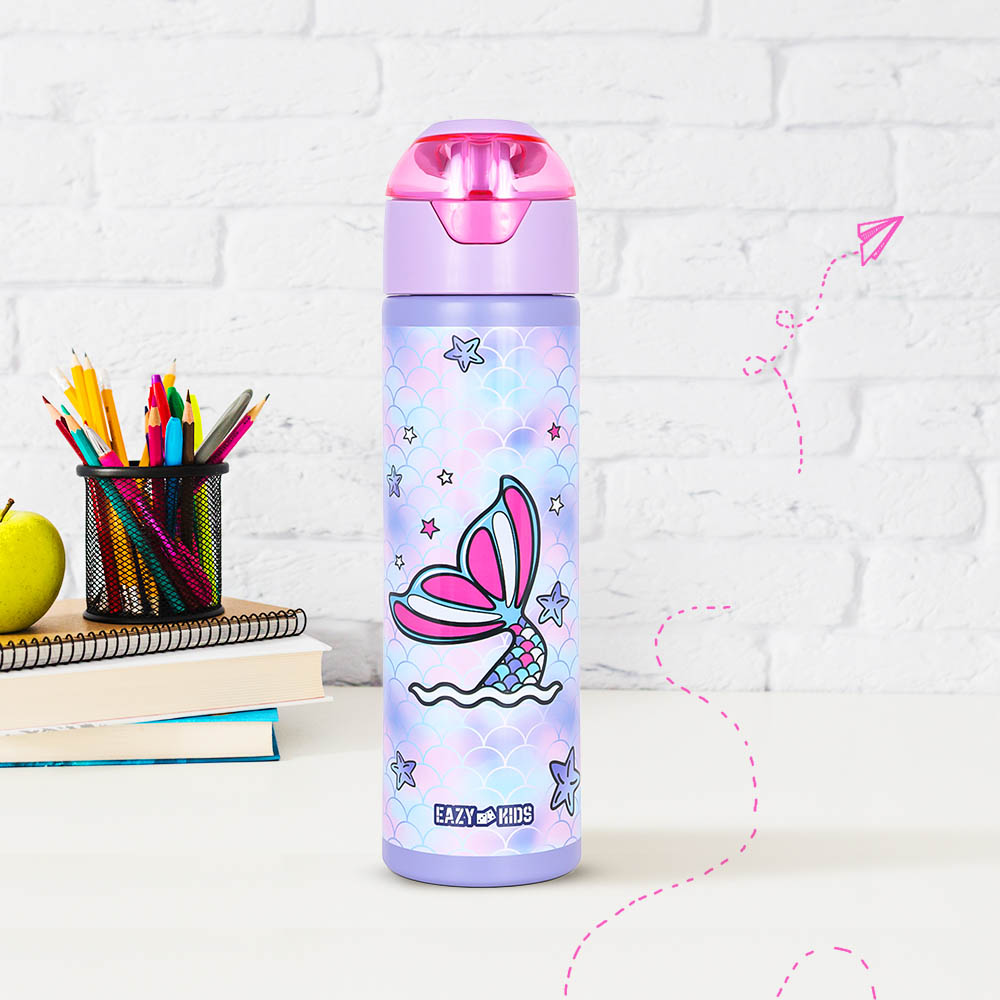 Eazy kids - Insulated SS Water Bottle with Spray Mermaid - 640ml