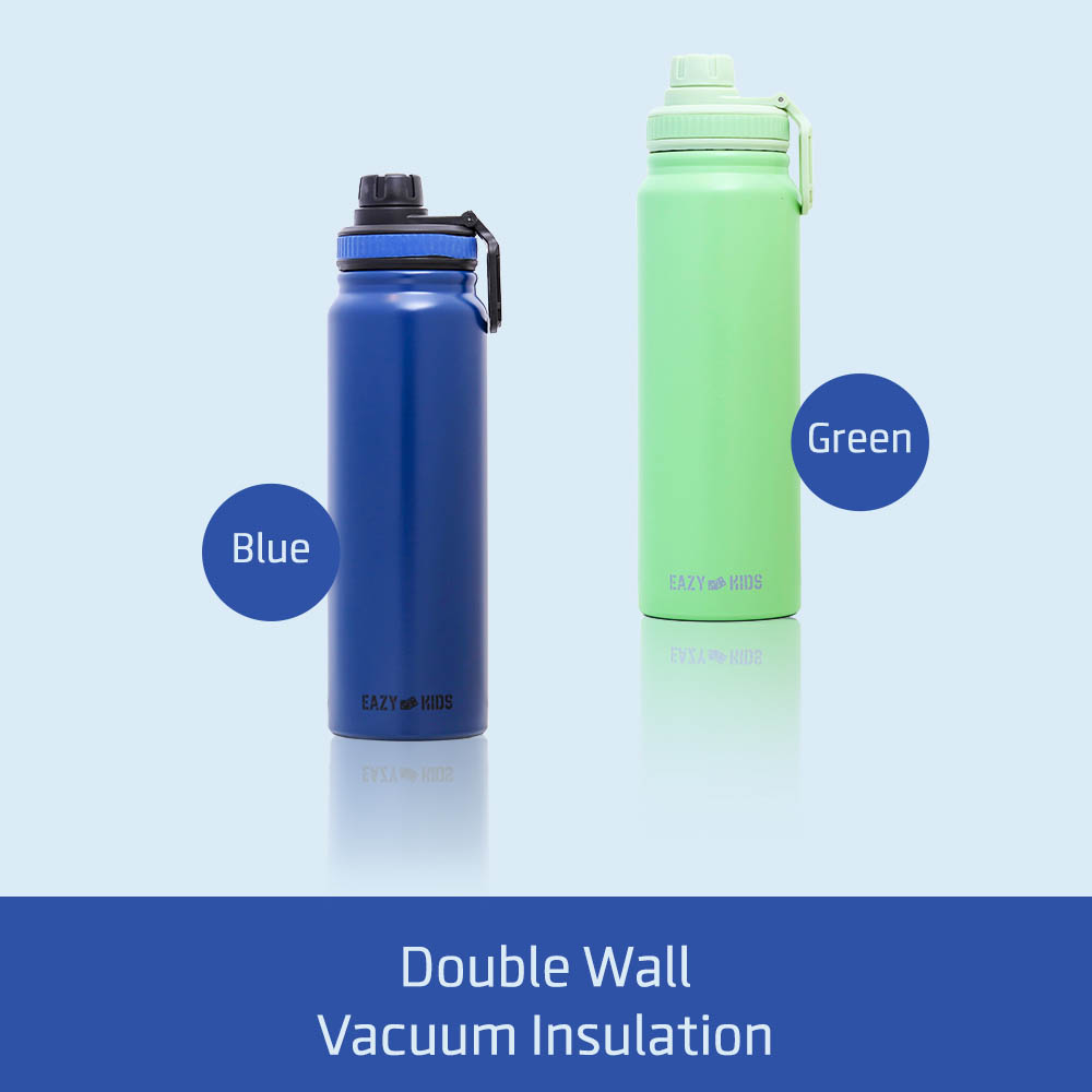 Eazy kids - Insulated Tracking Water Bottle - Blue, 800ml
