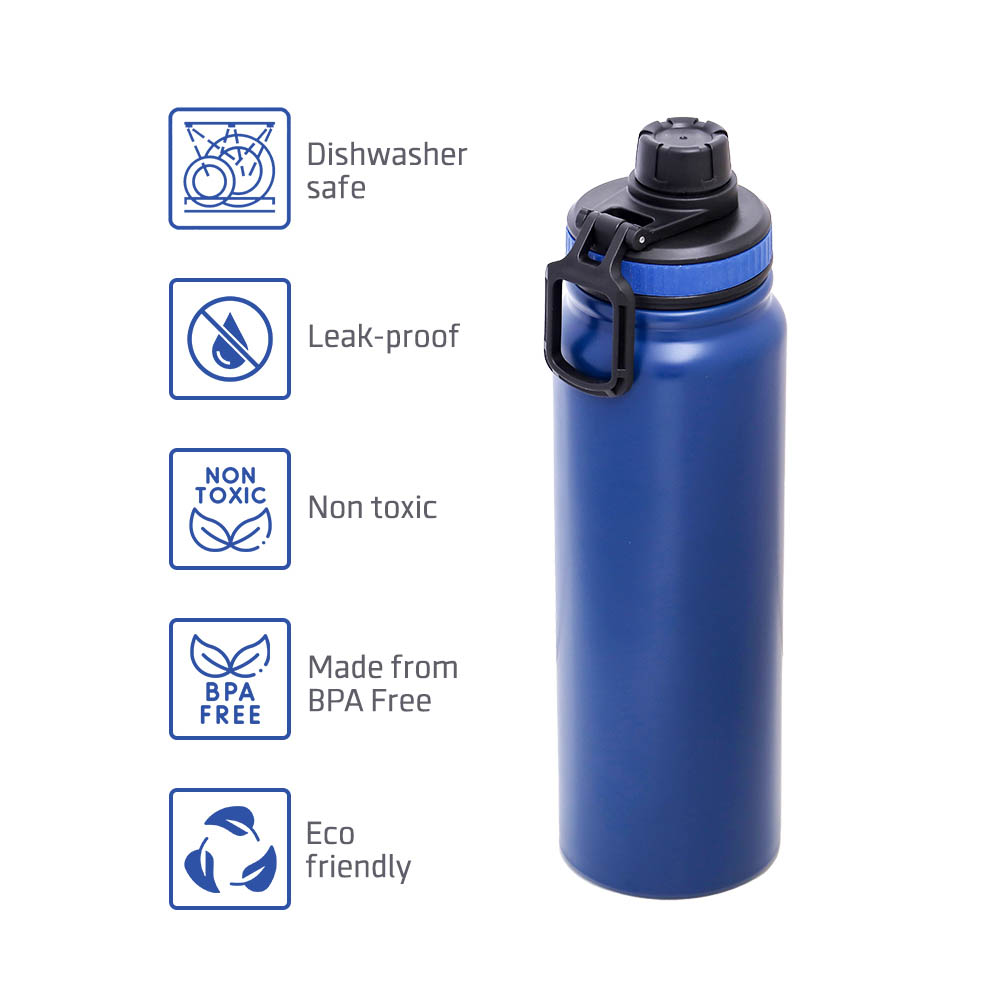 Eazy kids - Insulated Tracking Water Bottle - Blue, 800ml