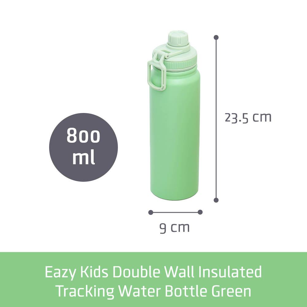 Eazy kids - Insulated Tracking Water Bottle - Green, 800ml
