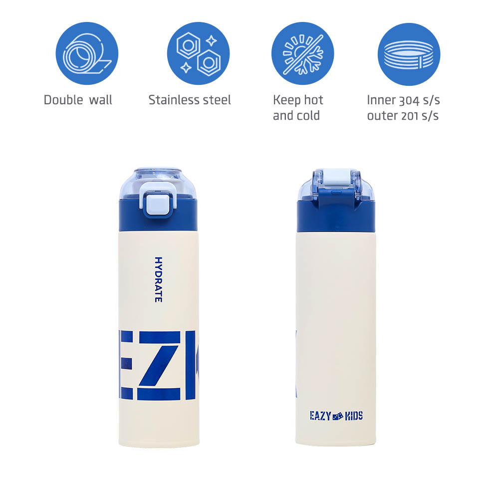 Eazy kids - Insulated Travel Water Bottle - Blue, 550ml