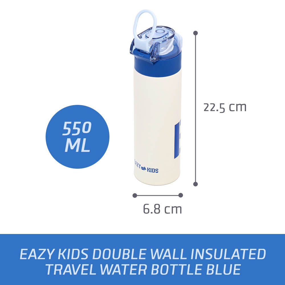 Eazy kids - Insulated Travel Water Bottle - Blue, 550ml