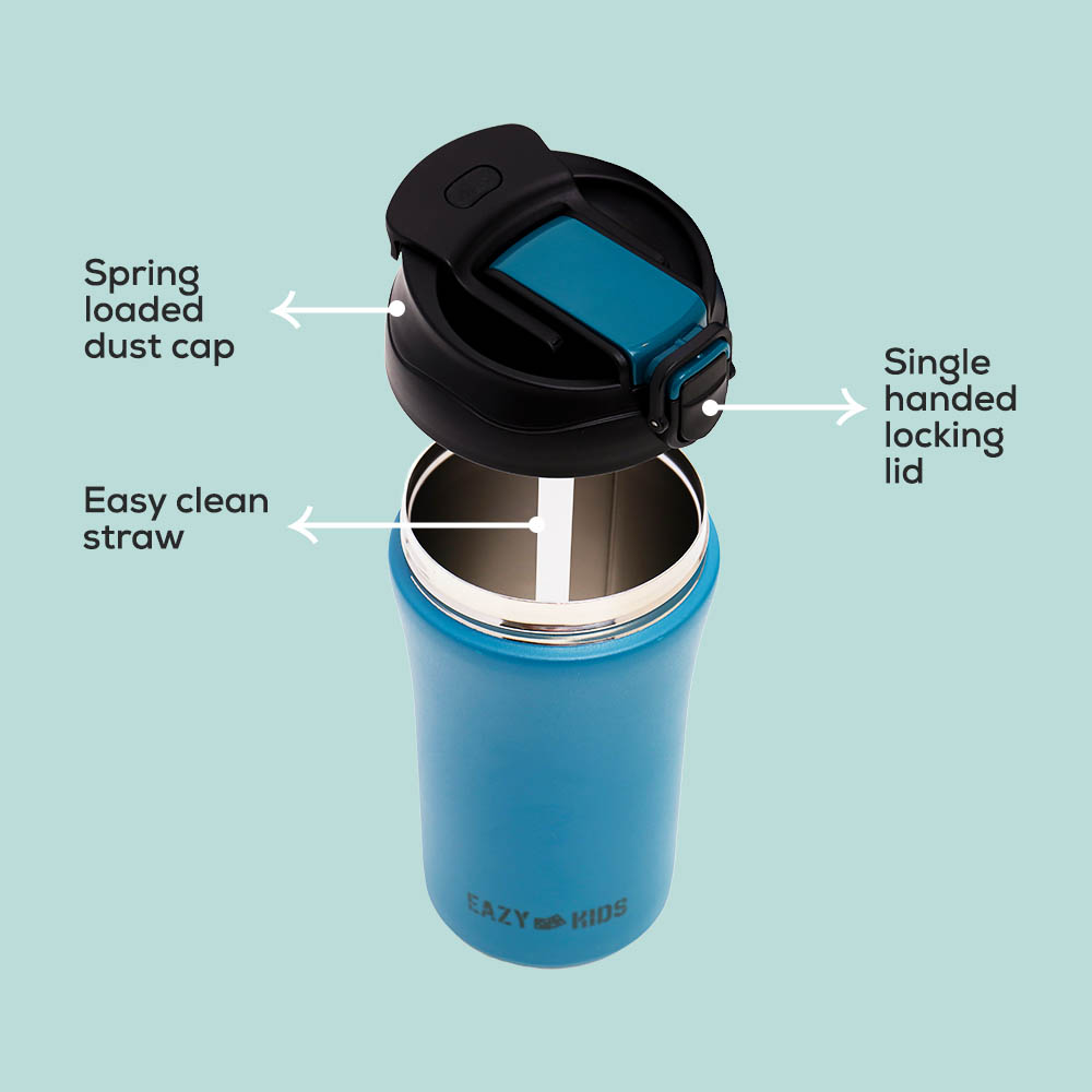 Eazy kids - Insulated Tumbler Water Bottle - Blue, 400ml