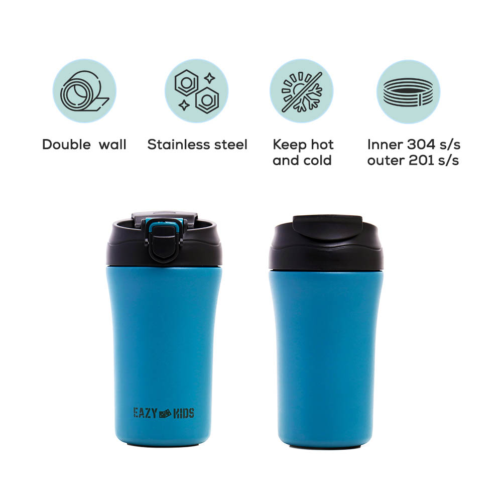Eazy kids - Insulated Tumbler Water Bottle - Blue, 400ml