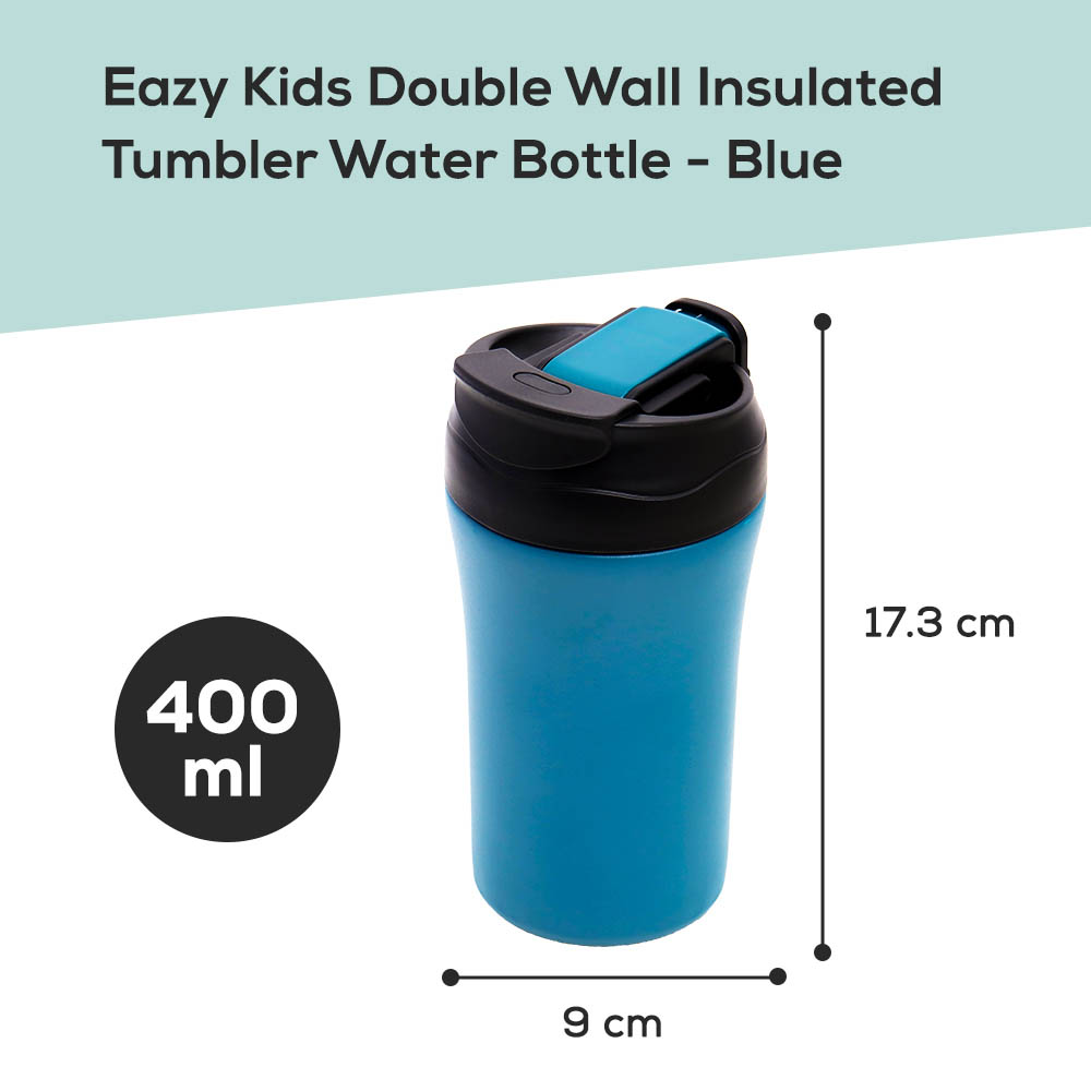 Eazy kids - Insulated Tumbler Water Bottle - Blue, 400ml