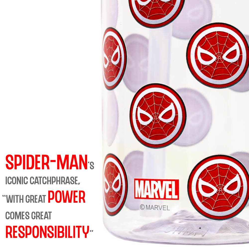 Eazy kids - Marvel Spider - Man Tritan Water Bottle with Carry handle - Black Red(420ml)
