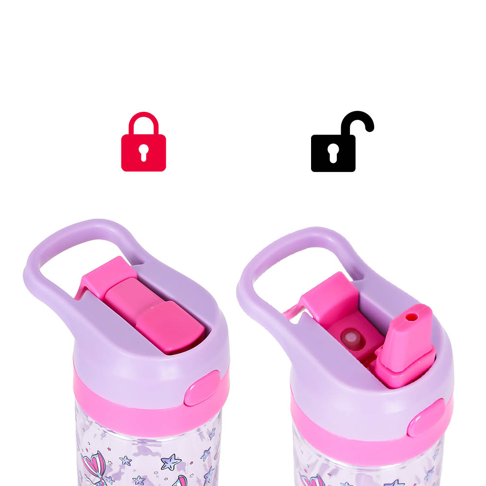 Eazy kids - Tritan Water Bottle with Spray Mermaid Pink, 420ml