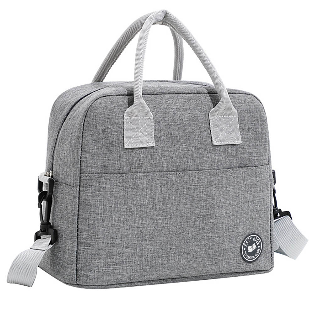 Eazy kids - Unicorn Purple 6 Compartment Bento Lunch Box with Lunch Bag - Grey