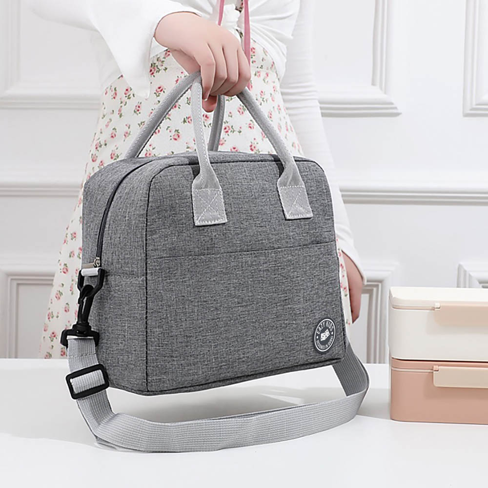Eazy kids - Unicorn Purple 6 Compartment Bento Lunch Box with Lunch Bag - Grey