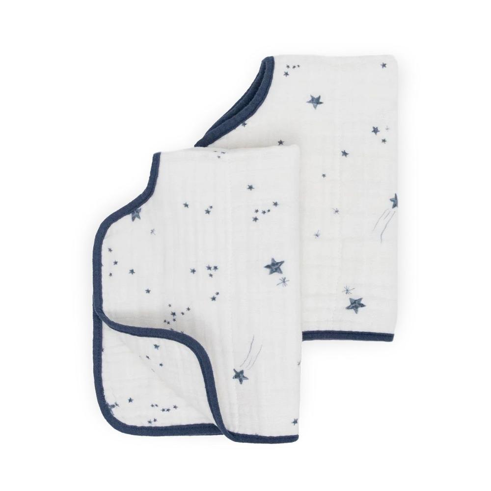 Little Unicorn - Cotton Muslin Burp Cloth 2 Pack - Shooting Stars
