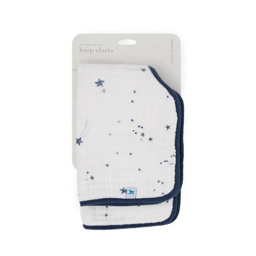 Little Unicorn - Cotton Muslin Burp Cloth 2 Pack - Shooting Stars