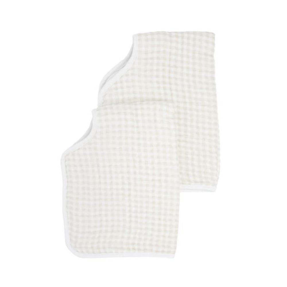 Little Unicorn - Cotton Muslin Burp Cloth 2 Pack - Tan Gingham