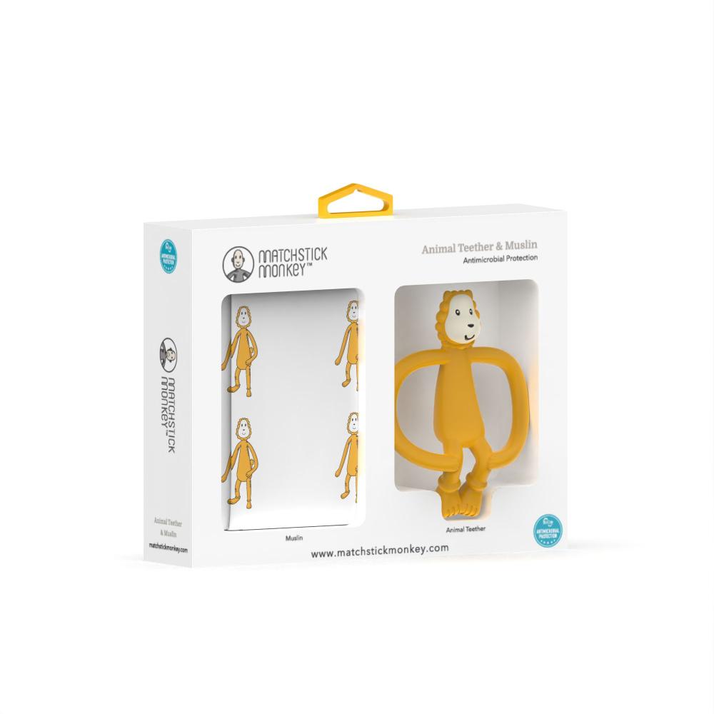 Matchstick Monkey - Animal Teether & Muslin Gift Set - Giraffe