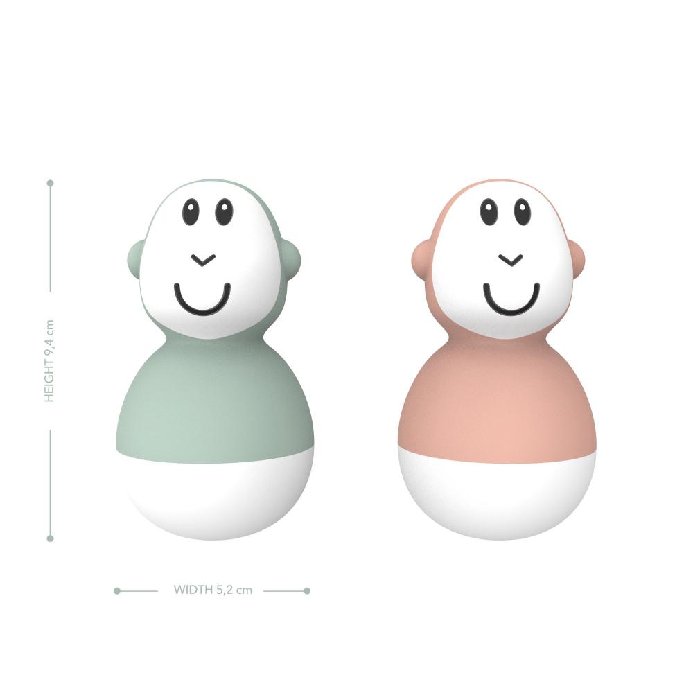 Matchstick Monkey - Bathtime Wobblers - Mint Green & Dusty Pink