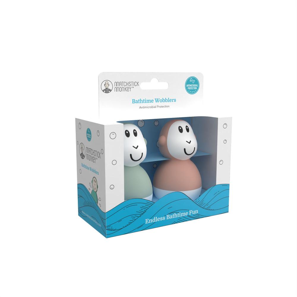Matchstick Monkey - Bathtime Wobblers - Mint Green & Dusty Pink