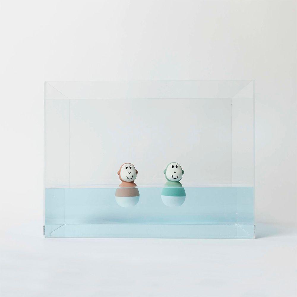 Matchstick Monkey - Bathtime Wobblers - Mint Green & Dusty Pink